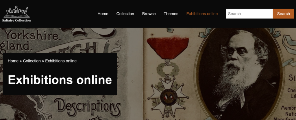 A screenshot previewing the new home page of the Saltaire Collection website.