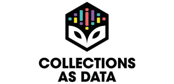 An icon with a face with eyes, below the text reads 'collections as data'. 